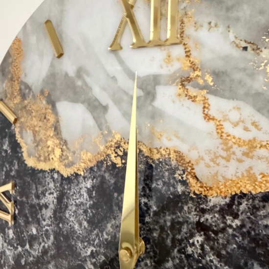Orologio per parete prime design effetto marmo oro 60cm